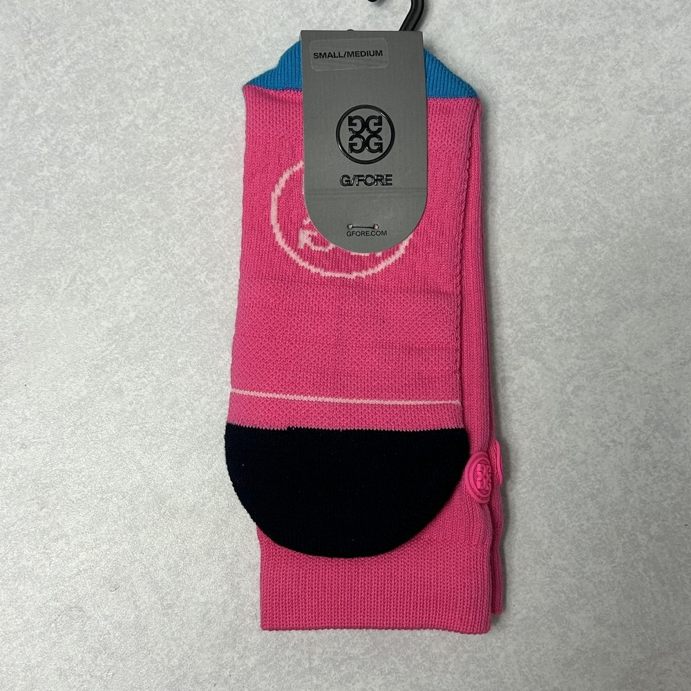 G/FORE Crew Socks Mens Medium Pink Pray For Birdies Golf Mid Calf‎ Performance